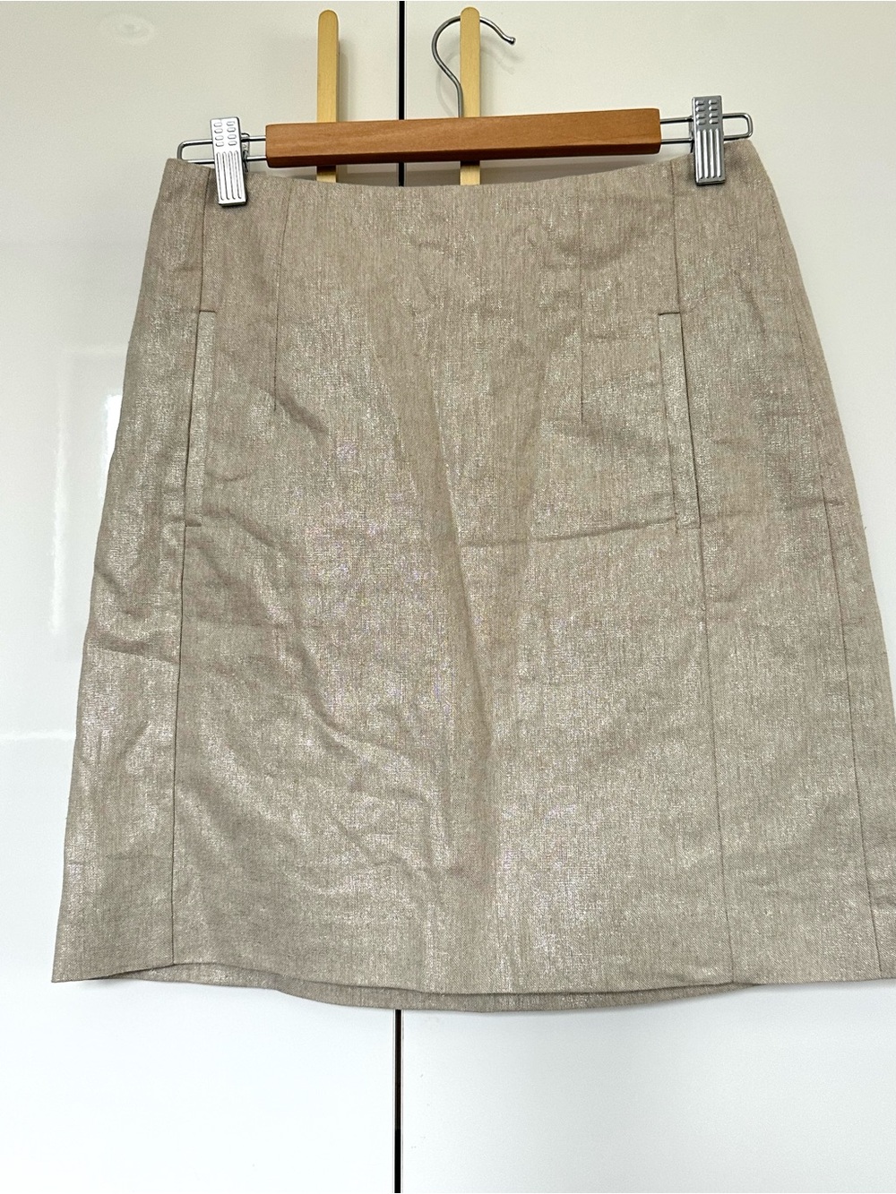 Banana Republic linen blend Metallic Skirt XS NWT